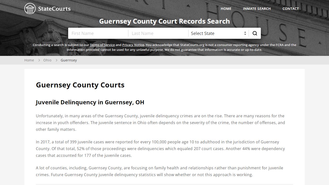 Guernsey County, OH Courts - Records & Cases - StateCourts