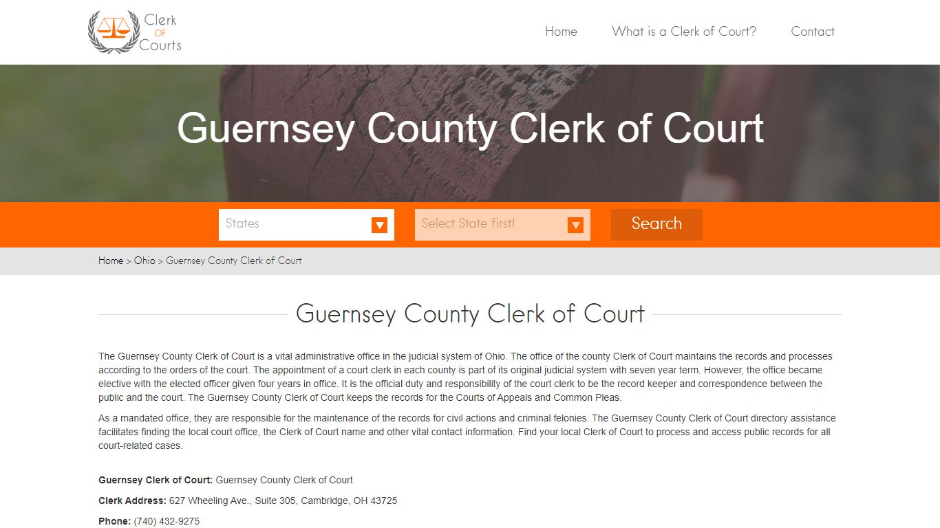 Find Your Guernsey County Clerk of Courts in OH - clerk-of ...